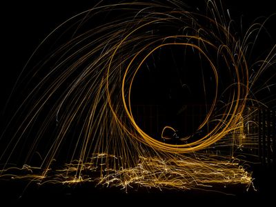 Bright energy spark visualization